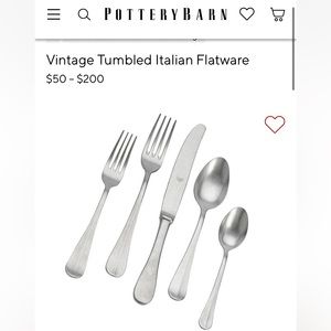 Pottery barn vintage tumbled flatware NIB